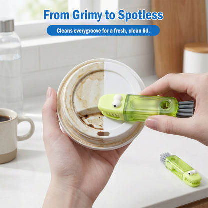 3-in-1 Cup Lid Cleaning Brush – Multicolor, Multifunctional Bottle Brush for Travel Lids & Baby Nipples, 3 Pack