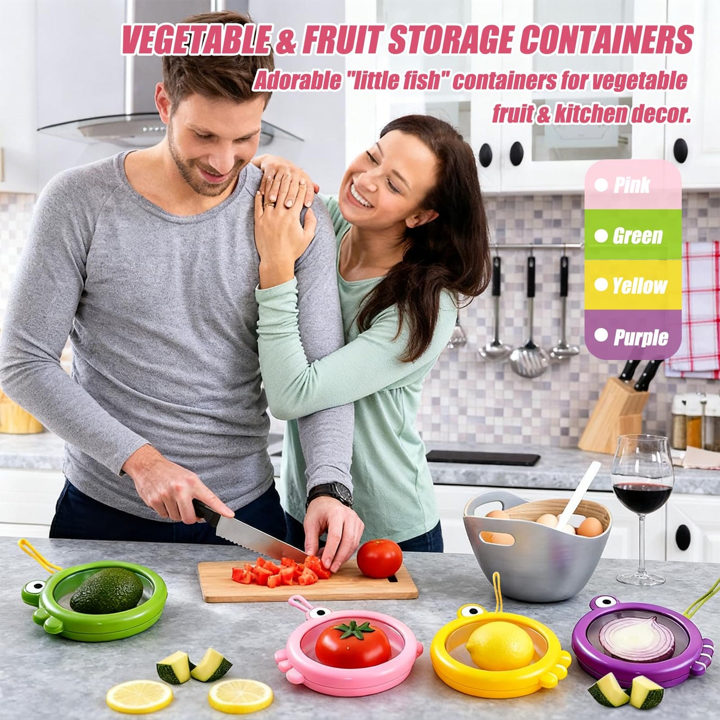 4-Piece Airtight Food Storage Containers with Silicone Material, Reusable Kitchen Organizers for Avocado, Snacks, Fruits and Vegetables, Multifunctional Design with Dishwasher Safe Feature