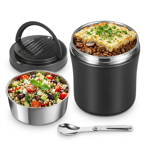 Thermos Food Jar 40 Oz, Hot Food Thermos Stainless Steel Insulated Food Jar for Hot Food, Leakproof Wide Mouth Thermal Food Container Soup Thermos with Handle for Work School Travel Lunch, 1 Pack