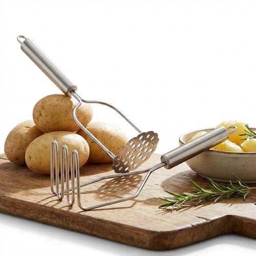 Potato Masher Stainless Steel, Mashed Potato Masher for Kitchen Use, Food Masher and Ricer for Potatoes Vegetables, Heavy Duty Potato Ricer Tool, 2 Pack