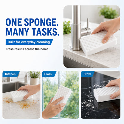 2X Density Melamine Cleaning Sponges, Extra Thick Non-Scratch Magic Sponge Erasers Pads for Kitchen, Bathroom, Dishes & Walls, Tough Stain & Grease Removal Household Cleaner (40-Pack)
