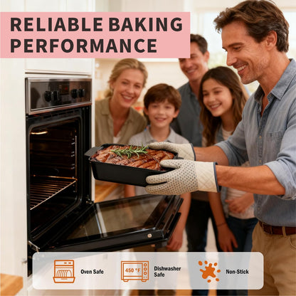 Meatloaf Pan with Drain Tray, 9x5 Inch Nonstick Loaf Baking Pan, Portable Lift & Serve Design for Meatloaf & Bread, Black Bakeware 1 (Pack)