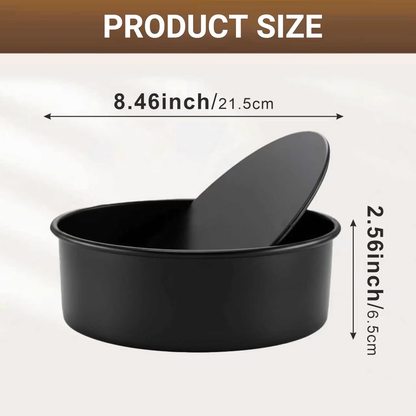 Round Non-Stick Cake Pan Set (8 Inch - 2 Pack), Removable Bottom for Quick Release, Even Heating Baking Pans Ideal for Celebrations & Family Gatherings