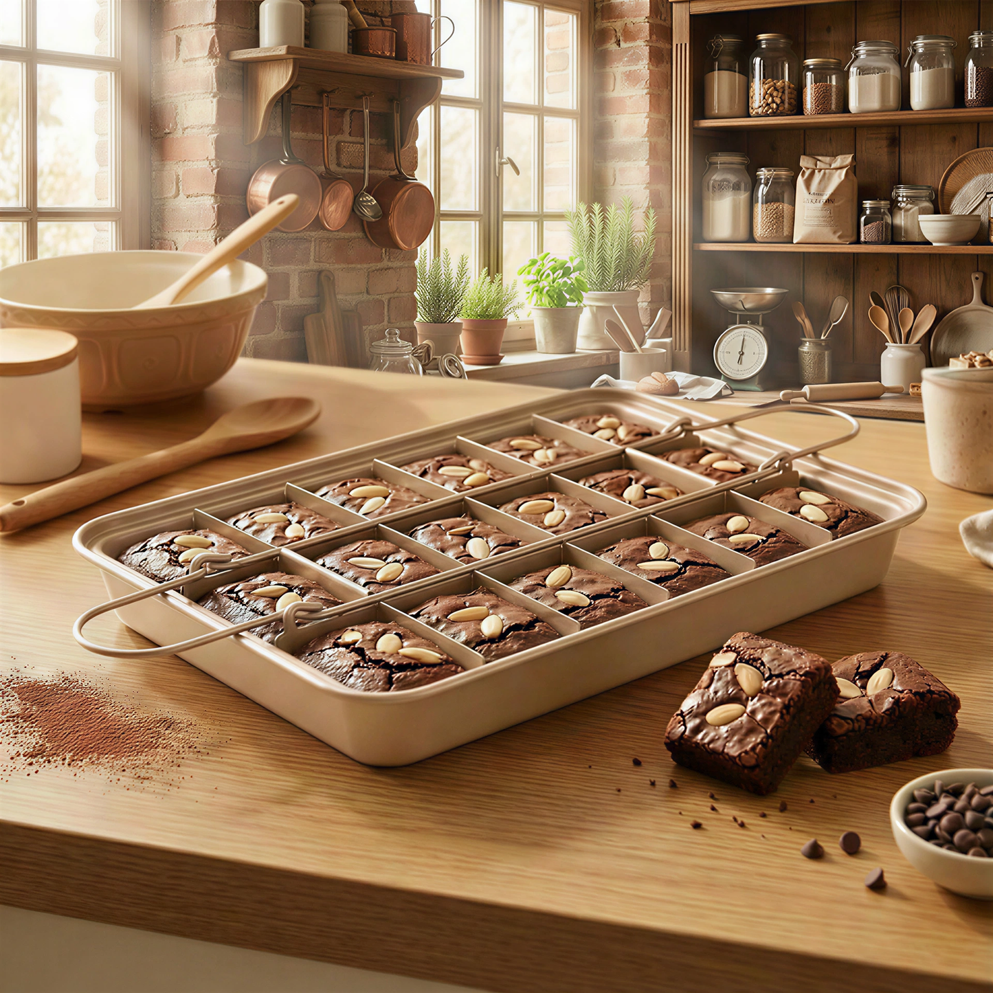 Non-Stick Brownie Pans, Brownie Pan with Dividers, Makes 18 Cakes at Once, 12×7×2 Detachable Carbon Steel Bakeware Tray for Cakes/Cookies/Breads, Send Goods from Local Warehouse