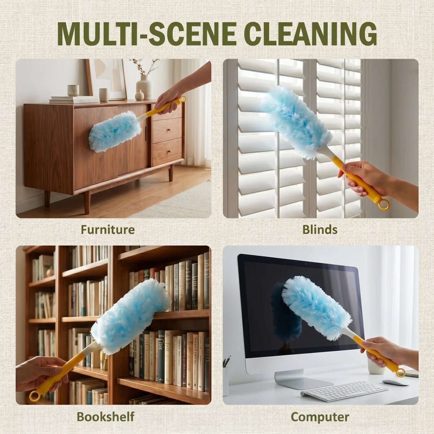 41-Piece Electrostatic Duster Kit with 40 Refill Dusters & Short Handle