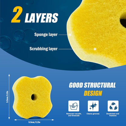 50 Pcs Toilet Bowl Wand Refills, Replacement Heads for Bathroom and Washroom Cleaning Pads, Disposable Toilet Brush Refills, Lemon Fresh Yellow