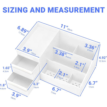 1 Pack Makeup Organizer with Drawers, Large Capacity Cosmetic Storage for Vanity, Dresser, or Bathroom Countertop, Organizer for Skincare, Lipstick, Palettes & Accessories