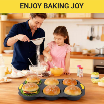 3 Pack Silicone Baguette Bread Pan, Nonstick French Bread & Hot Dog Bun Mold, Foldable Loaf Baking Pan for Hoagie Rolls, Easy Release, Dishwasher Safe, Gray