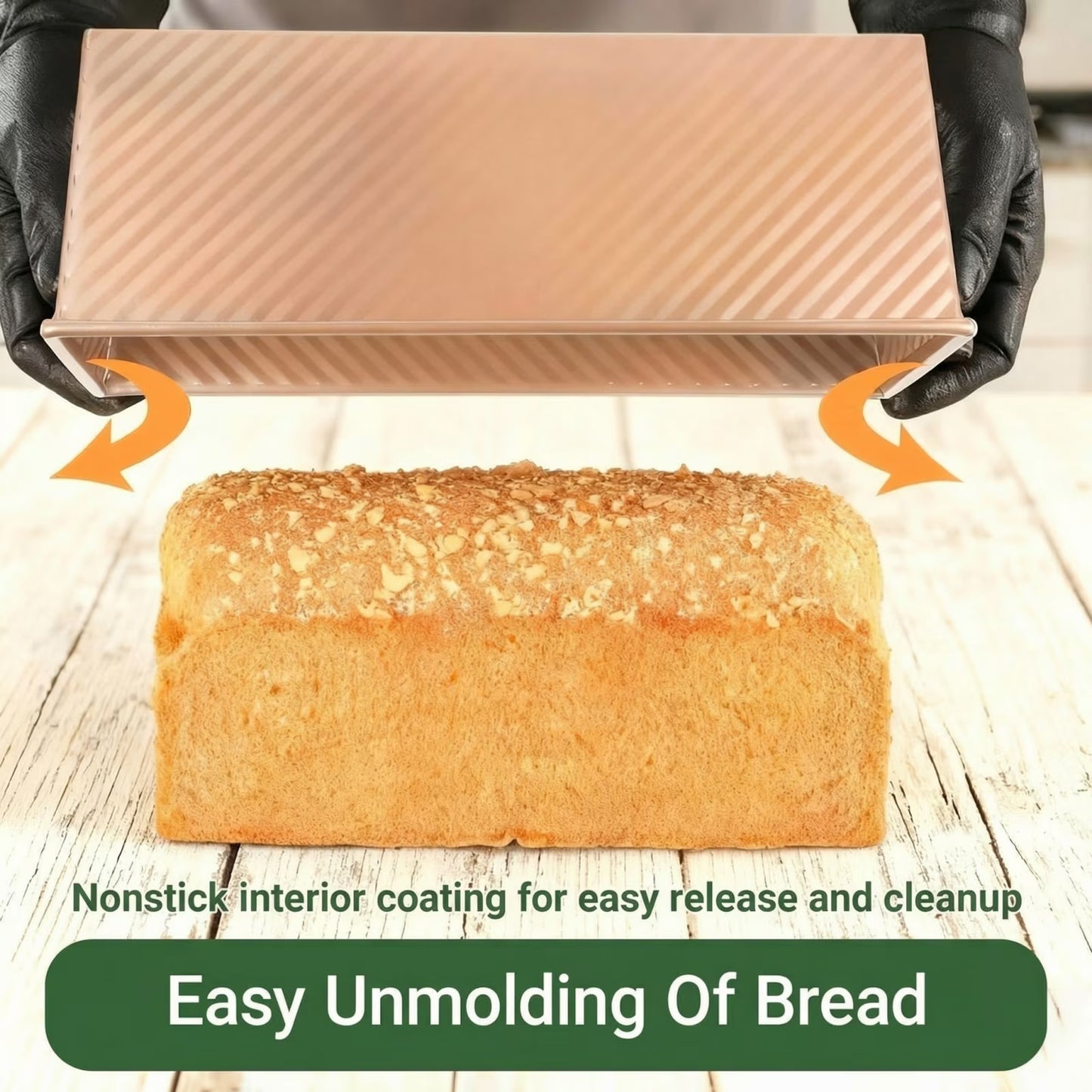 1lb & 2.2lb Pullman Bread Pan Set with Covers - Toolkit Included, Square Loaf Molds for Sandwich Bread & Sourdough, Complete Baking