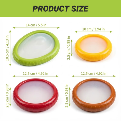 Avocado Onion Storage Set (4-Pack), Reusable Silicone Pods for Garlic, Tomato, Lemon & Fresh Food Preservation