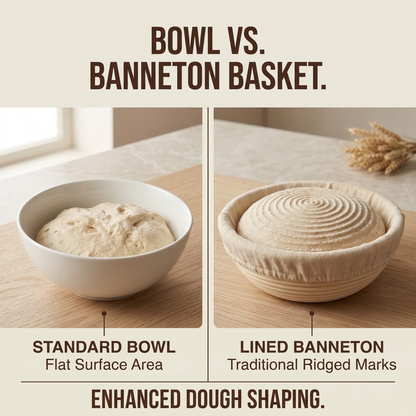 2 packs Bread Proofing Basket, 9×3.5 inch Bread Proofing Baskets, Sourdough Basket Proofing Basket for Dough Fermentation and Shaping