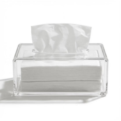 Acrylic Napkin Holder for Bathroom Kitchen Bedroom Office Hotel, Clear Tissue Box Holder, Tissue Box Cover Rectangle - Send Goods from Local Warehouse