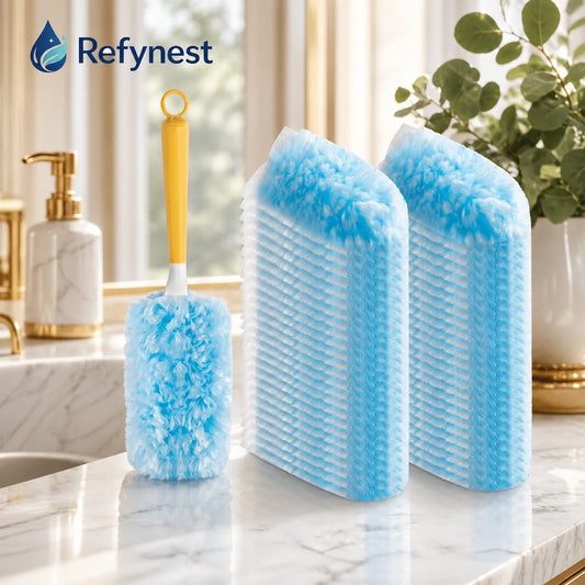 41-Piece Electrostatic Duster Kit with 40 Refill Dusters & Short Handle