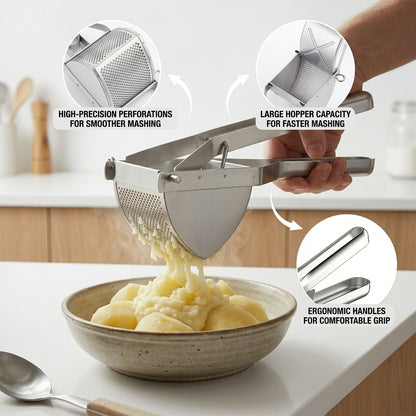 Potato Ricer Stainless Steel, Ricer for Mashed Potatoes Large 22oz, Heavy Duty Potato Masher Stainless Steel for Kitchen Home Cooking Meal Prep, 1 Pack