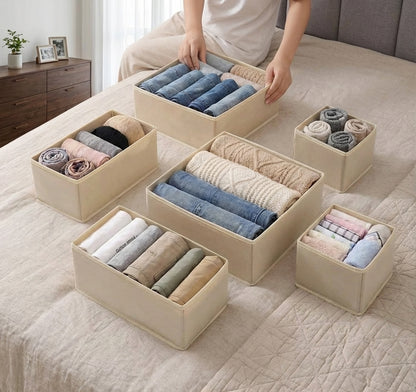 Drawer Organizers Clothes, Closet Organizers and Drawer Dividers for Clothes, Foldable Fabric Clothing Organizers for Dresser Drawers, 12 Pack