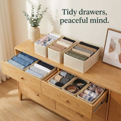 Drawer Organizers Clothes, Closet Organizers and Drawer Dividers for Clothes, Foldable Fabric Clothing Organizers for Dresser Drawers, 12 Pack