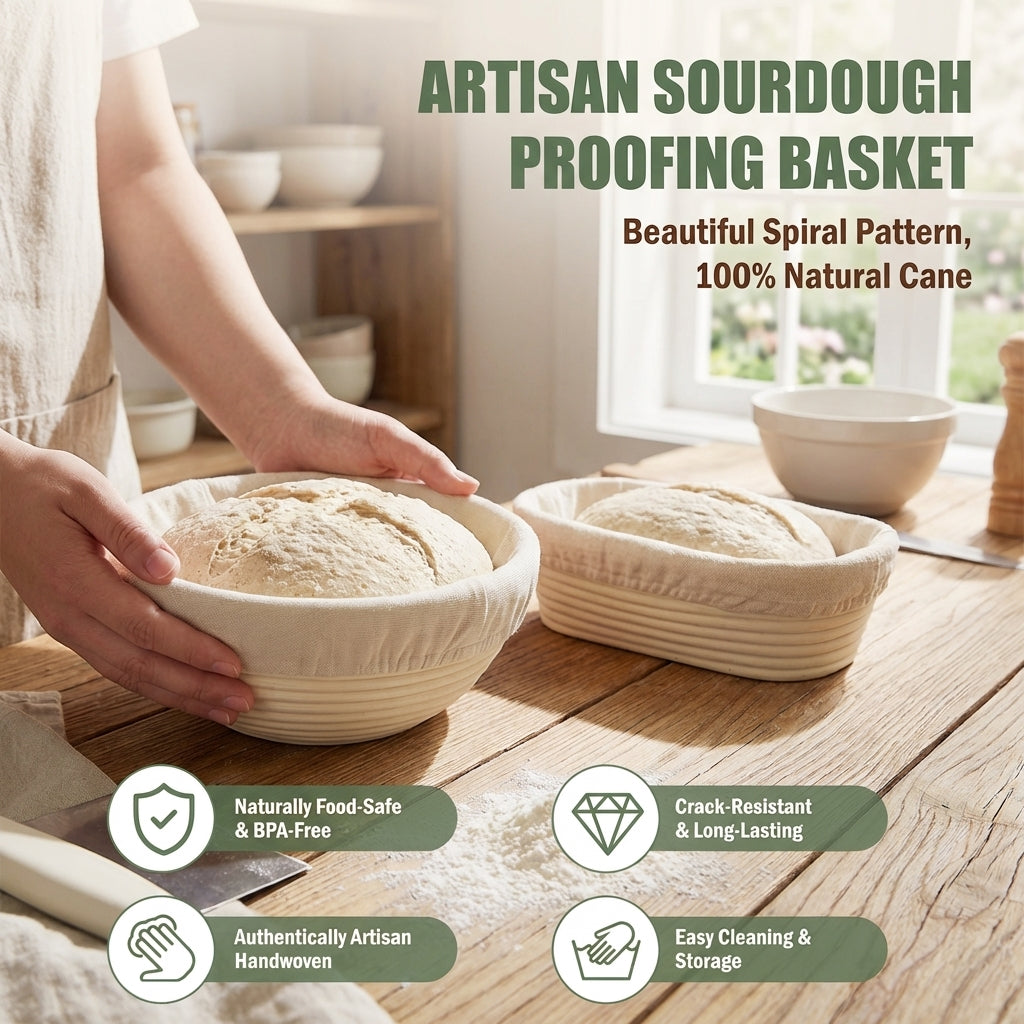 Sourdough Starter Kit, Sourdough Bread Baking Supplies with Banneton Bread Proofing Basket, Dough Whisk, Bread Lame and Silicone Bread Sling, Sourdough Tools Baking Kit, 28 PCS
