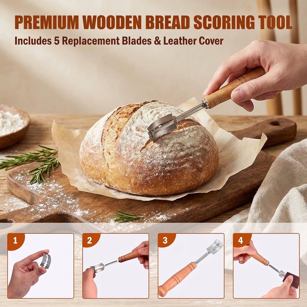 Sourdough Starter Kit, Sourdough Bread Baking Supplies with Banneton Bread Proofing Basket, Dough Whisk, Bread Lame and Silicone Bread Sling, Sourdough Tools Baking Kit, 28 PCS