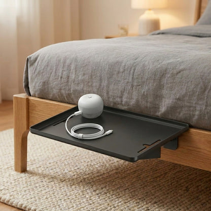 Bedside Shelf for Dorm Bed, Clip On Bed Shelf for Bunk Bed Top Bunk Storage, Floating Dorm Bed Side Table and Bunk Bed Shelf, 1 Pack, Black