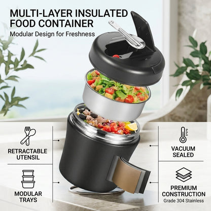 Thermos Food Jar 40 Oz, Hot Food Thermos Stainless Steel Insulated Food Jar for Hot Food, Leakproof Wide Mouth Thermal Food Container Soup Thermos with Handle for Work School Travel Lunch, 1 Pack