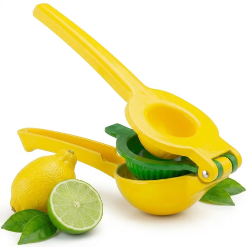 2-in-1 Maximum Juice Extraction Hand Citrus Press, Stainless Steel Metal Lemon & Lime Squeezer, Ultra-Durable Manual Lemon Juicer & Lime Juicer, Lemon Press