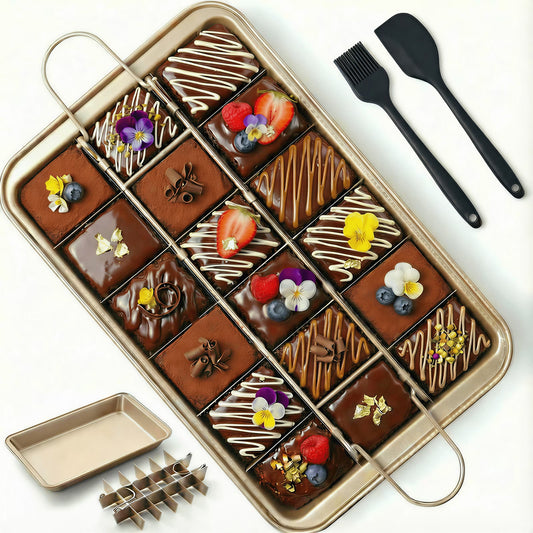 Non-Stick Brownie Pans, Brownie Pan with Dividers, Makes 18 Cakes at Once, 12×7×2 Detachable Carbon Steel Bakeware Tray for Cakes/Cookies/Breads, Send Goods from Local Warehouse