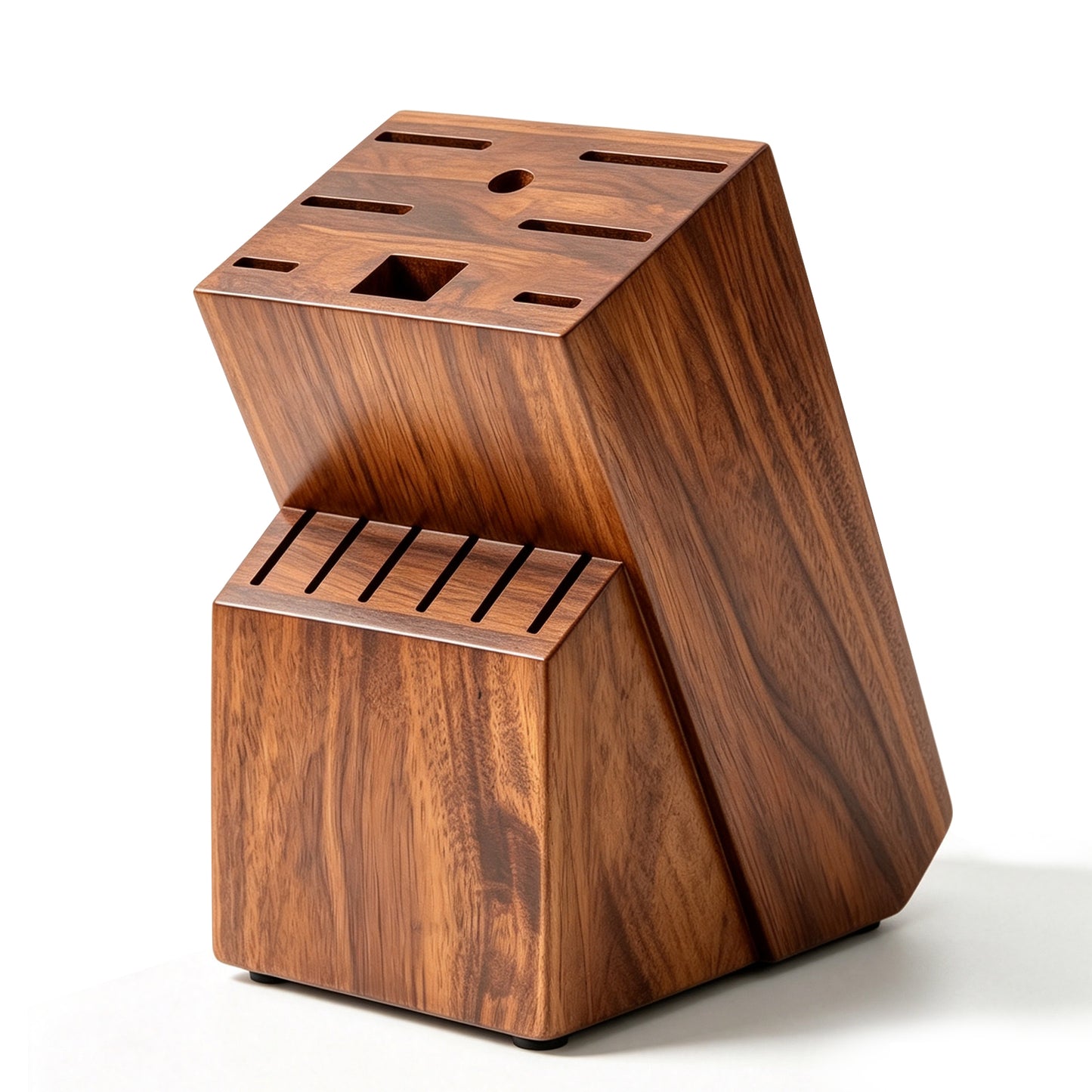 Universal Knife Block Without Knives - 14 Slots Large Bamboo Knife Holder, kitchen knife block for Knife Storage Organizer (Brown)