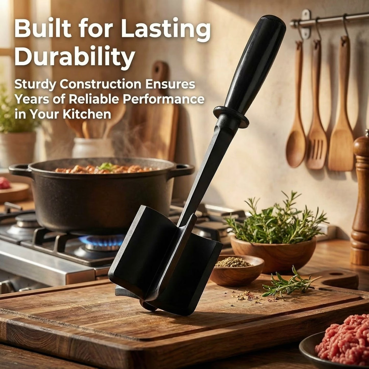 2PCS Ground Beef Chopper Tool, 11×2.36 inch Meat Chopper, Potato masher, Hamburger Smasher Tool, Send Goods from Local Warehouse