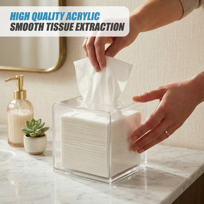 Acrylic Napkin Holder for Bathroom Kitchen Bedroom Office Hotel, Clear Tissue Box Holder, Clear Tissue Box - Send Goods from Local Warehouse
