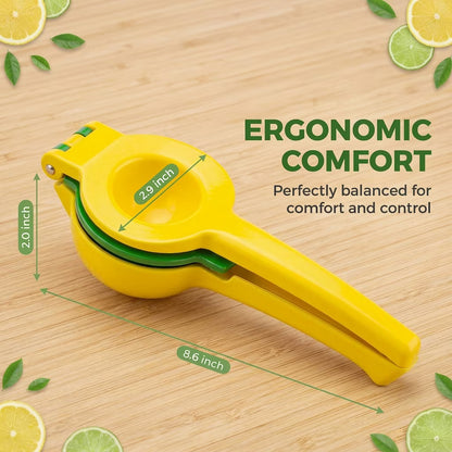 2-in-1 Maximum Juice Extraction Hand Citrus Press, Stainless Steel Metal Lemon & Lime Squeezer, Ultra-Durable Manual Lemon Juicer & Lime Juicer, Lemon Press