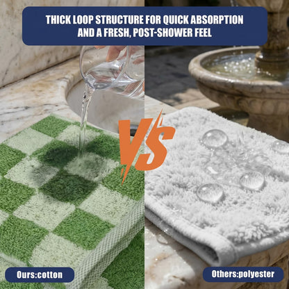 5-Pack Checkered Cotton Towels — 13×29 Inch Absorbent Towel Set for Bathroom, Kitchen & Gym, Multicolor