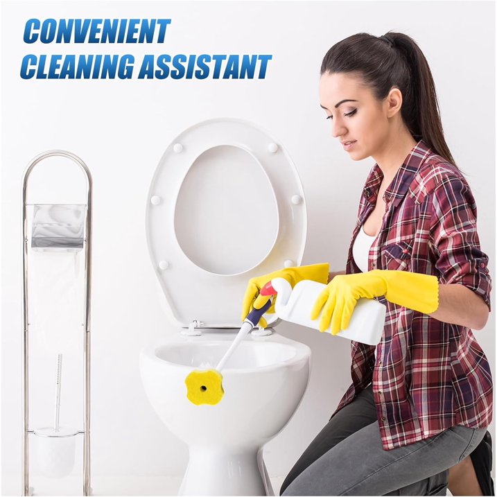 50 Pcs Toilet Bowl Wand Refills, Replacement Heads for Bathroom and Washroom Cleaning Pads, Disposable Toilet Brush Refills, Lemon Fresh Yellow