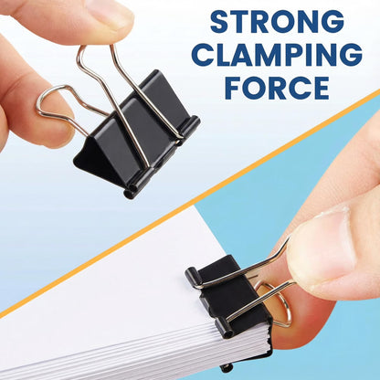 208-Pack Binder Clips, 6 Assorted Sizes Metal Paper Clips with Storage Boxes for Office &amp; Home Organization