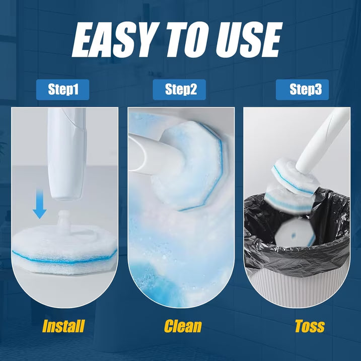 100PCS Toilet Bowl Wand Refills, Replacement Heads for Bathroom Cleaning Pads, Disposable Toilet Brush Refills Compatible with Household Brushes & Scrubbers, Cleaning Refill Pack