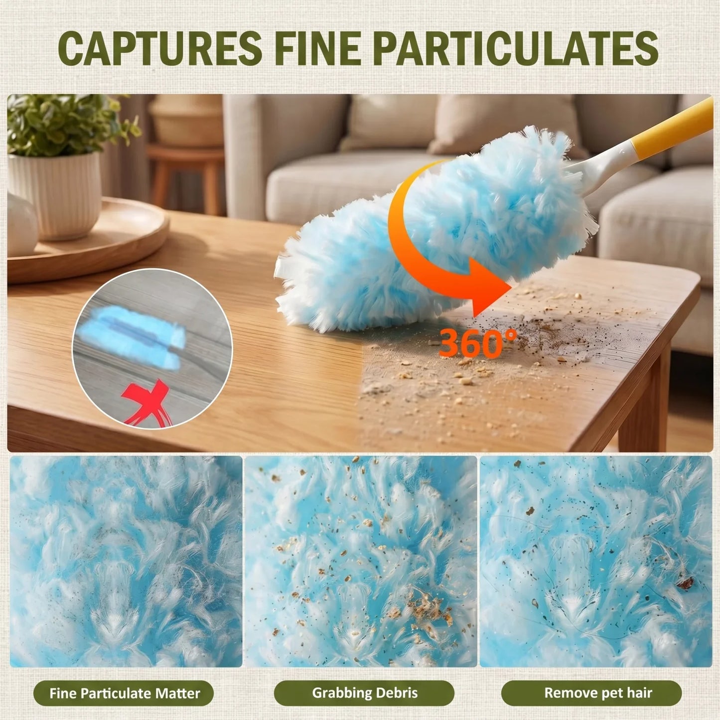 41-Piece Electrostatic Duster Kit with 40 Refill Dusters & Short Handle