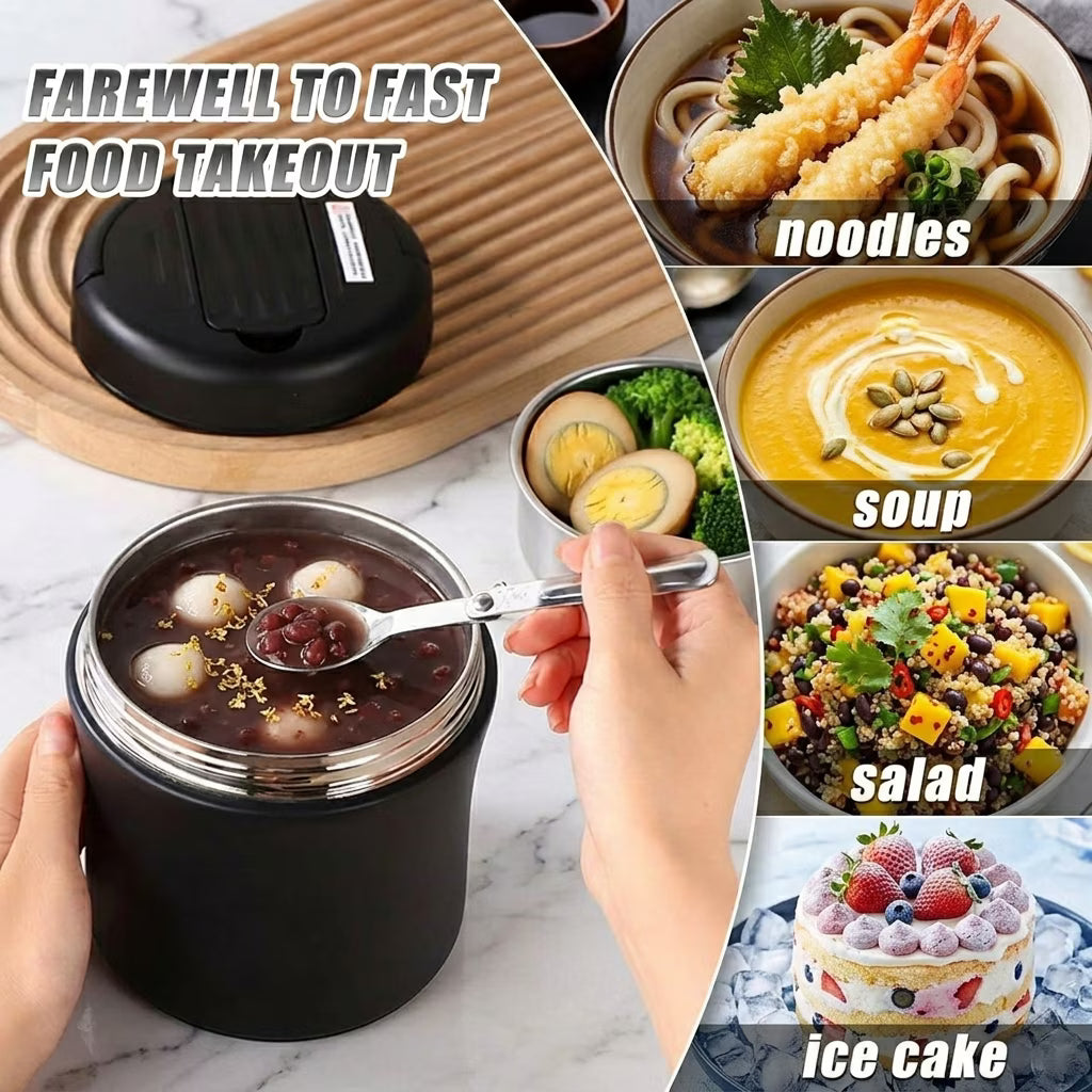 50 oz Thermos Food Jar, Leakproof Wide Mouth Thermos for Hot Food, Stainless Steel Food Thermos for Soup, Vacuum Insulated Soup Thermos for Adults with Portable Handle