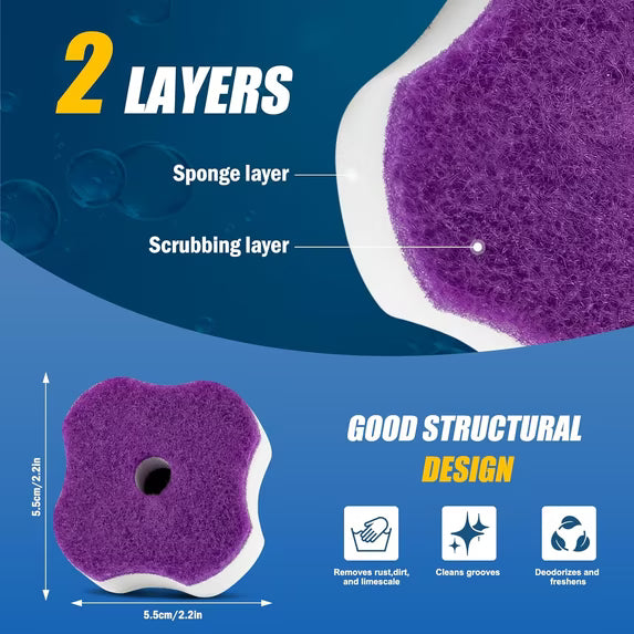 50PC Toilet Bowl Wand Refills, Replacement Heads for Bathroom Washroom Cleaning Pads, Disposable Toilet Brush Refills, Lavender Purple