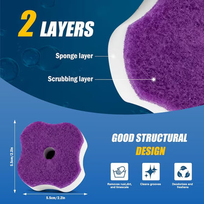 50PC Toilet Bowl Wand Refills, Replacement Heads for Bathroom Washroom Cleaning Pads, Disposable Toilet Brush Refills, Lavender Purple