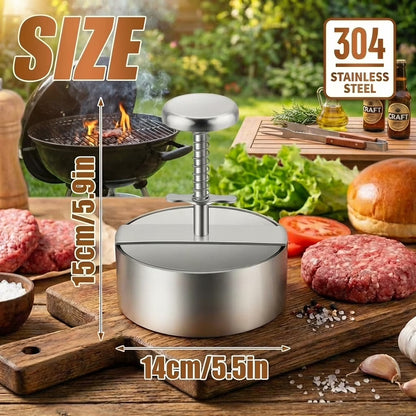5.5 inch Stainless Steel Burger Patty Press, Hamburger Press, Round Burger Maker Press for Kitchen BBQ & Sandwich, Hamburger Patty Press