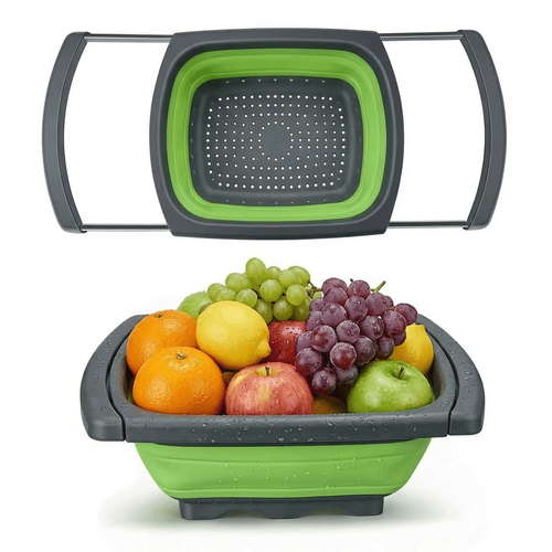 Collapsible Colander Strainer, 6 Quart Over the Sink with Handles