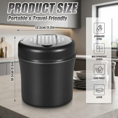 50 oz Thermos Food Jar, Leakproof Wide Mouth Thermos for Hot Food, Stainless Steel Food Thermos for Soup, Vacuum Insulated Soup Thermos for Adults with Portable Handle