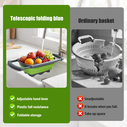 Collapsible Colander Strainer, 6 Quart Over the Sink with Handles