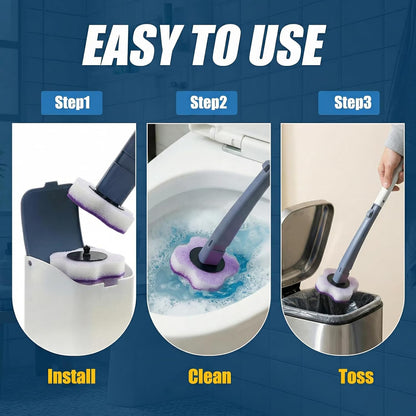 50PC Toilet Bowl Wand Refills, Replacement Heads for Bathroom Washroom Cleaning Pads, Disposable Toilet Brush Refills, Lavender Purple