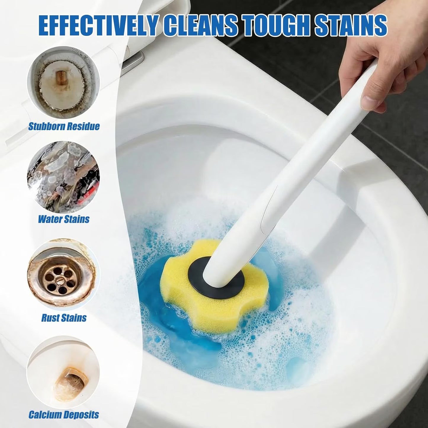 50 Pcs Toilet Bowl Wand Refills, Replacement Heads for Bathroom and Washroom Cleaning Pads, Disposable Toilet Brush Refills, Lemon Fresh Yellow