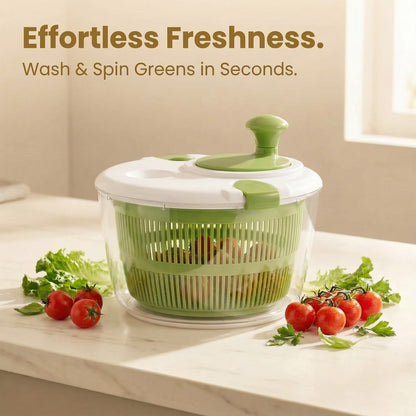 5-Quart Family Salad Spinner with Removable Colander - Multi-Use Vegetable Washer & Dryer, Dishwasher-Safe Lettuce Crisper with Pour Spout