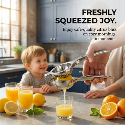 Lemon Squeezer Stainless Steel, Manual Citrus Press Lemon Lime Squeezer,Metal Lemon Squeezer,Lemon Lime Orange for Kitchen Home Bar, 1 Pack