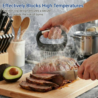 Stainless Steel Onion Slicing Holder - Kitchen Tool for Even Cuts on Potatoes, Tomatoes, Lemons & Round Vegetables, Secure-Grip Design