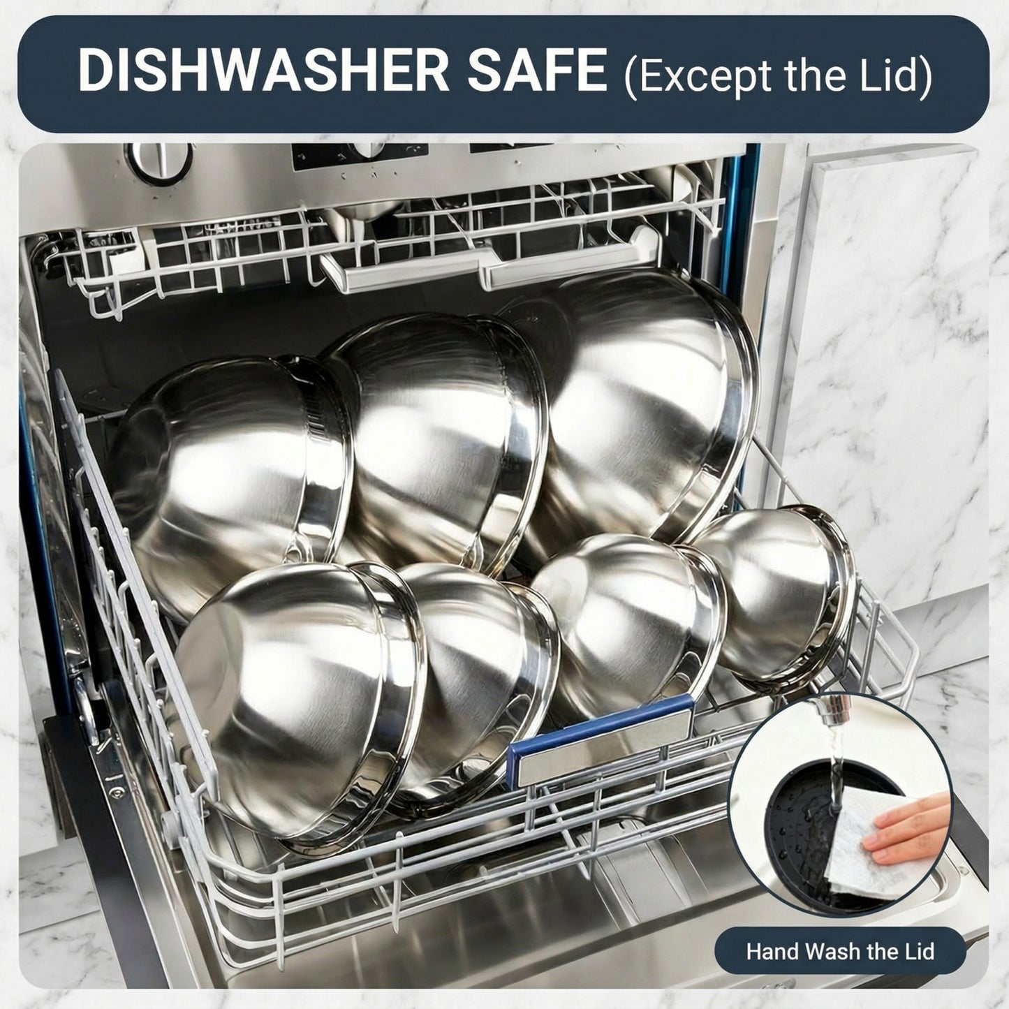 21-Piece Stainless Steel Mixing Bowl Set with Lids — 7 Nesting Sizes (0.7/1/1.5/2/2.5/3.5/4.2 QT ), Kitchen Gadgets Included, Secure-Fit Covers