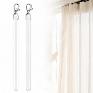 2 pack 36 in Clear Acrylic Curtain Pull Wand, Curtain Wand, Drapery Pull Rod with Hook