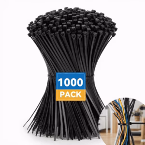 1000-Count 12 Inch Black Cable Ties, Heavy-Duty Nylon Zip Ties for Indoor/Outdoor Use, Weather-Resistant Wire Organizer for Home, Garden & Holiday Decor